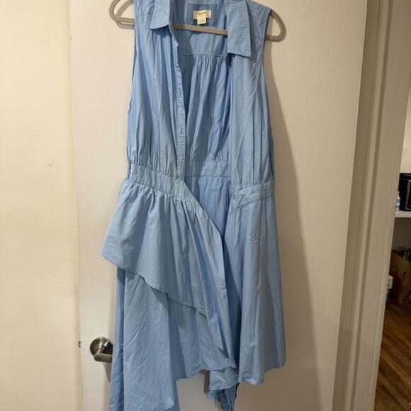 💙 Maeve by Anthropologie Asymmetrical Halter Midi Wrap Shirt Dress - Size 18W - Picture 12 of 12